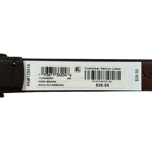Club Room Mens Casual Brogue Dress Belt Brown S 30-32 - Picture 3 of 4